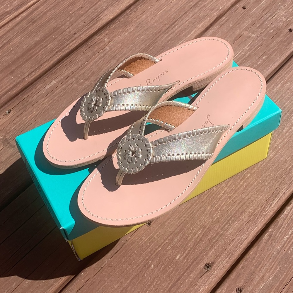 Jack Rogers Rowan Sandals Platinum. Size 10.5.